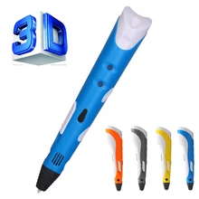 Moda 1.75mm ABS/PLA DIY Inteligente 3D Pluma Impresión 3D Fabricante De La Pluma + 9 M Filamento + Adaptador Regalo creativo Para Los Niños de Dibujo Diseño