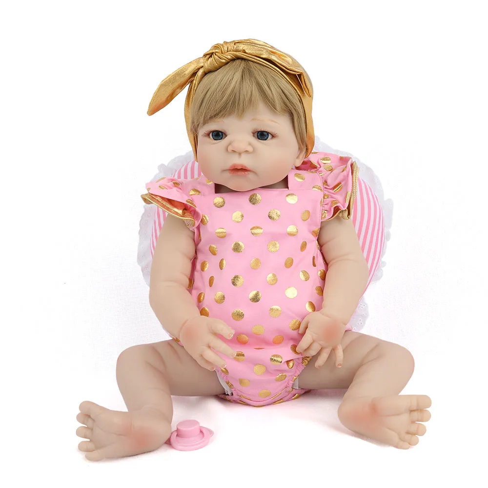 

Bebes reborn blonde princess girl silicone baby reborn dolls 22" 55cm DOLLMAI reborn dolls for children gift lol Ethnic doll toy