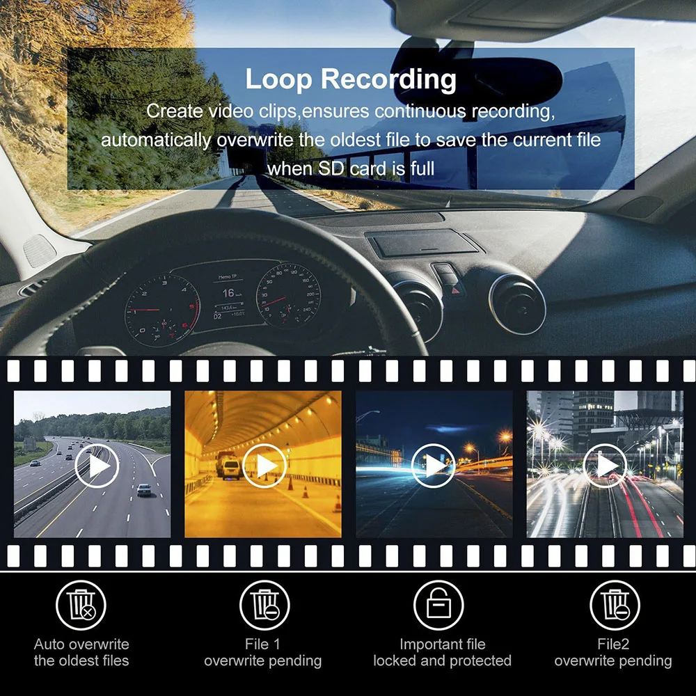 HGDO, H20 10 дюймов Автомобильный видеорегистратор с сенсорным экраном зеркало заднего вида видеорегистратор с разрешением Full HD Автомобильный Камера 1080P задняя Камера циклическая запись видео Регистраторы