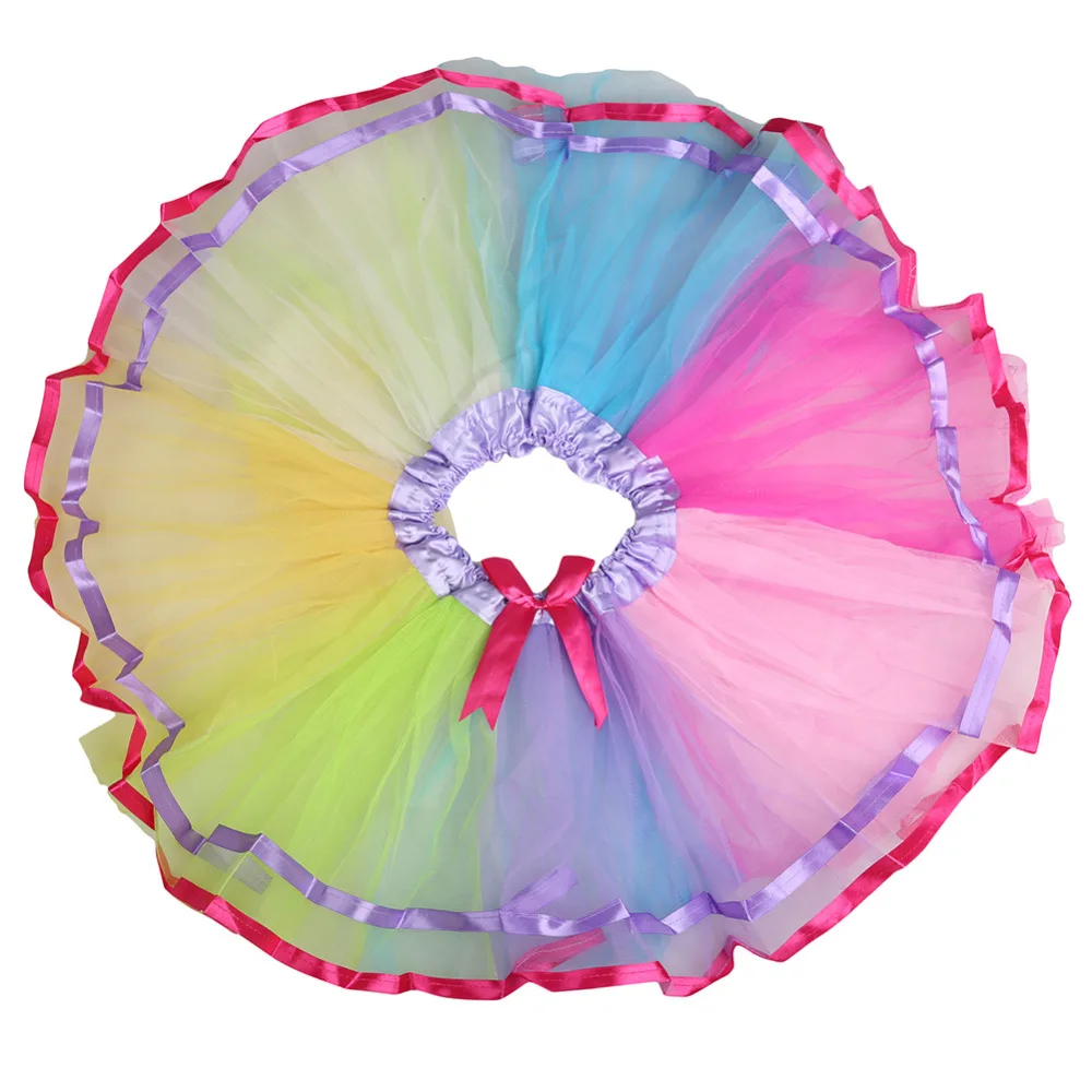 2017 Lovely Ballet Dance Wear Newest Baby Girls Skirt Kids Rainbow Tutu