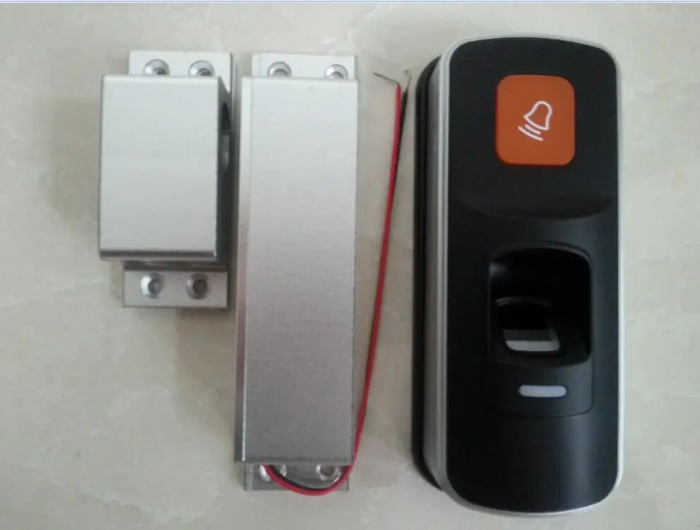 

Biometric Fingerprint & RFID Reader Access Control System Fingerprint Reader Sensor with door lock drop bolt 20 tags