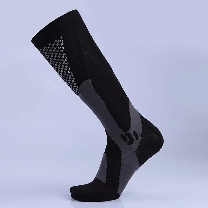 Для мужчин женщин унисекс поддержка ног стрейч Спорт на открытом воздухе колено длинные сжатия носки для девочек бег Футбол Велоспорт