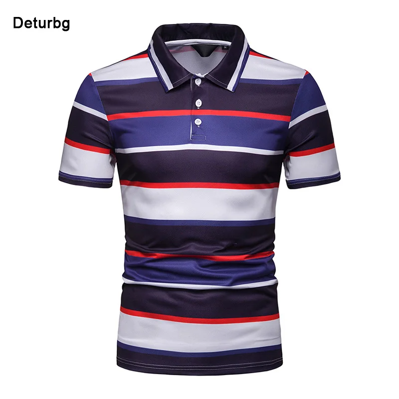 

Mens Colored Striped Polo Shirt Brands Male Short Sleeve Casual Slim High Quality Cotton Golftennis Polo Shirts 2019 Summer P3