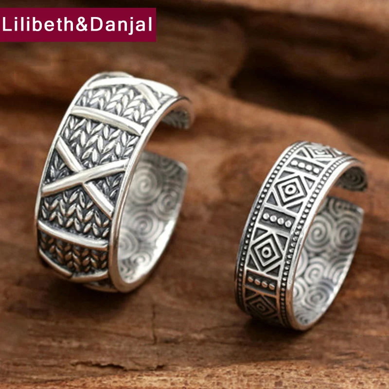 

Couple Ring 100% Real S999 sterling silver Wide 7mm 10mm Geometry Engagement Ring For Men and Women fine jewelry Wholesale R71