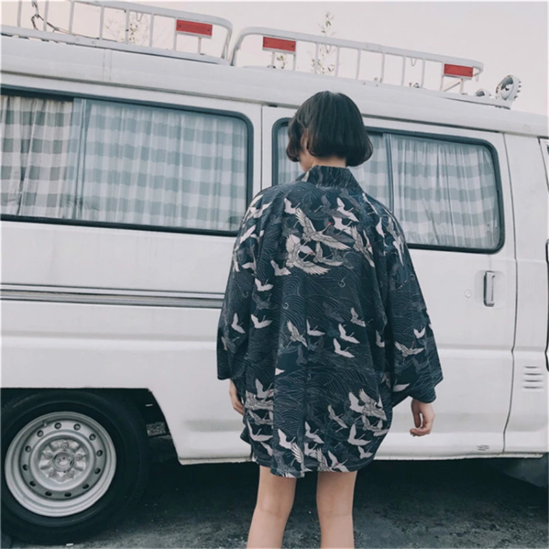 price reduction Women Kimono Jacket Thin Cardigan Yukata Coat 10 Colors Japanese Style Outwear Retro Loose Casual S