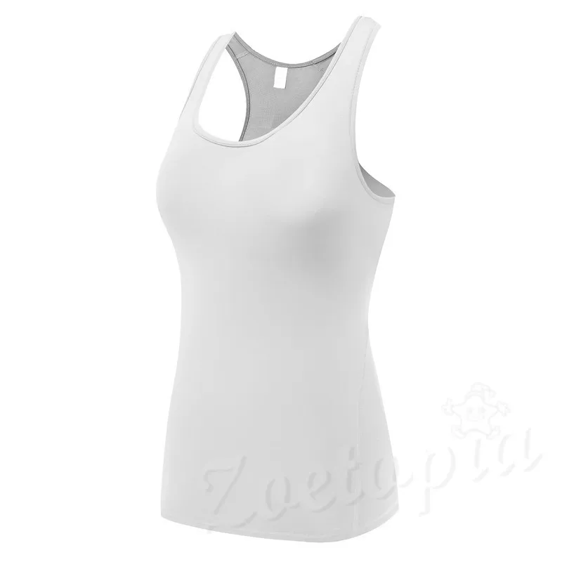 Женский спортивный жилет Professional Quick-drying fitness Tank Top Активные тренировки Yoga одежда футболка для тренировок и бега жилет - Цвет: White