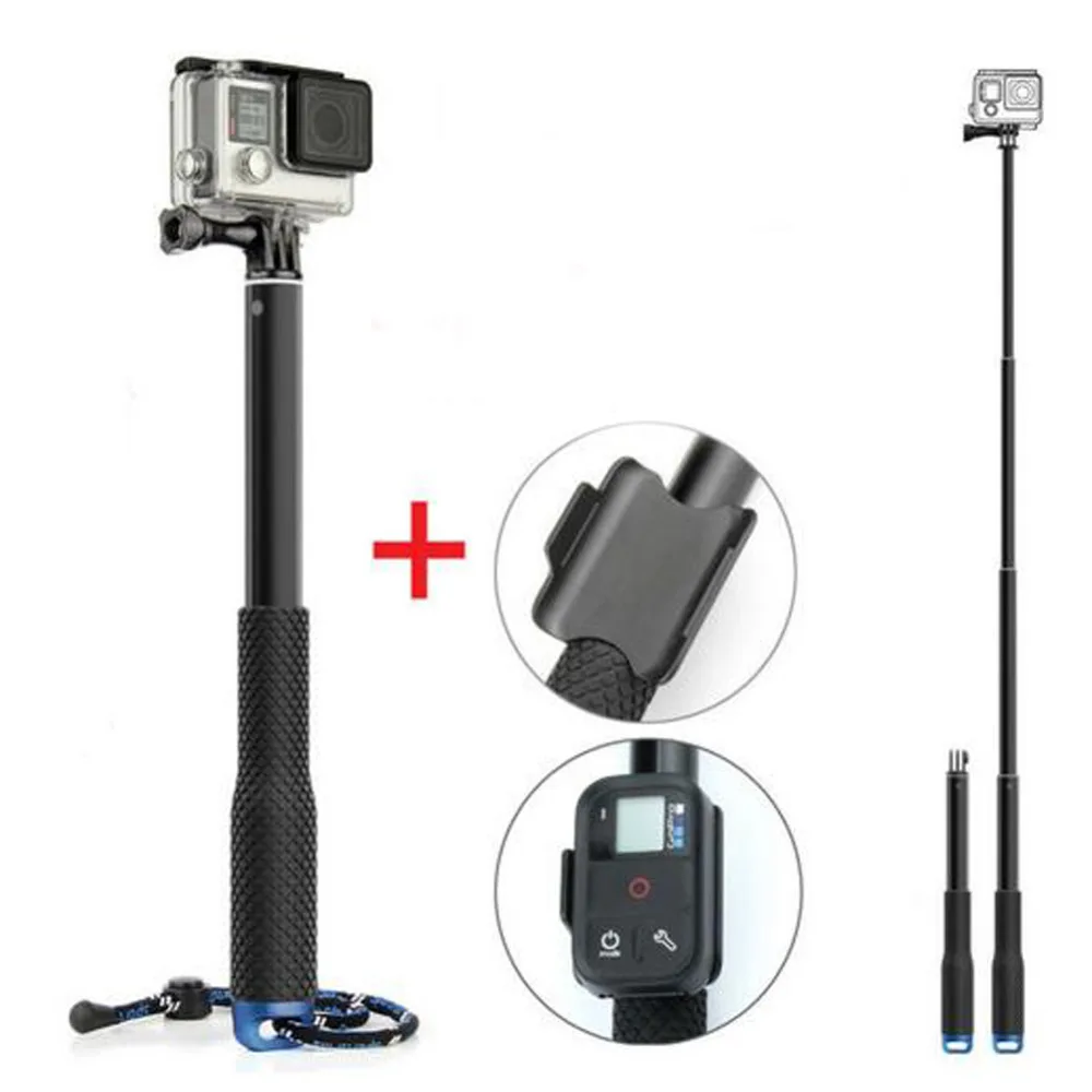 

for GoPro Extendable Handheld POV Pole Telescopic Tripod Monopod With Wifi Remote Holder Clip for Go Pro Hero 4 3+ 3 2