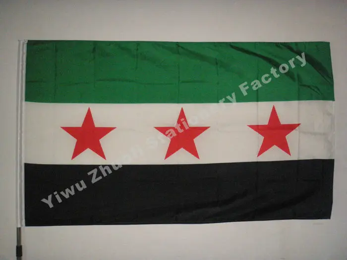 

Syria Free Syria Flag Three Red Star 150X90cm (3x5FT) 100D Polyester Double Stitched High Quality Banner Ensign Free Shipping