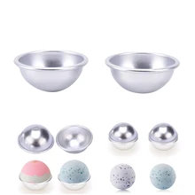 2 шт творческие печенья прессформы Алюминий Бомбочки для ванны формы полукруглые разноцветные плоские с 3D мяч DIY инструмент для купания, аксессуары