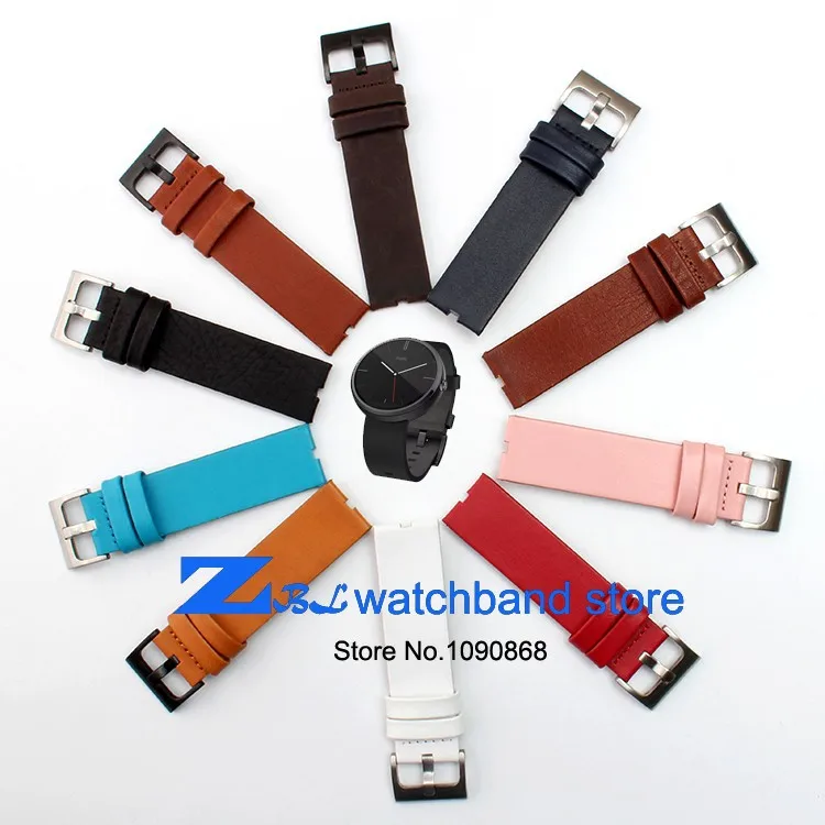 22 мм ремешок для наручных часов из натуральной кожи ремешок для Moto 360 1st Смарт-часы ремешок+ инструмент многоцветный