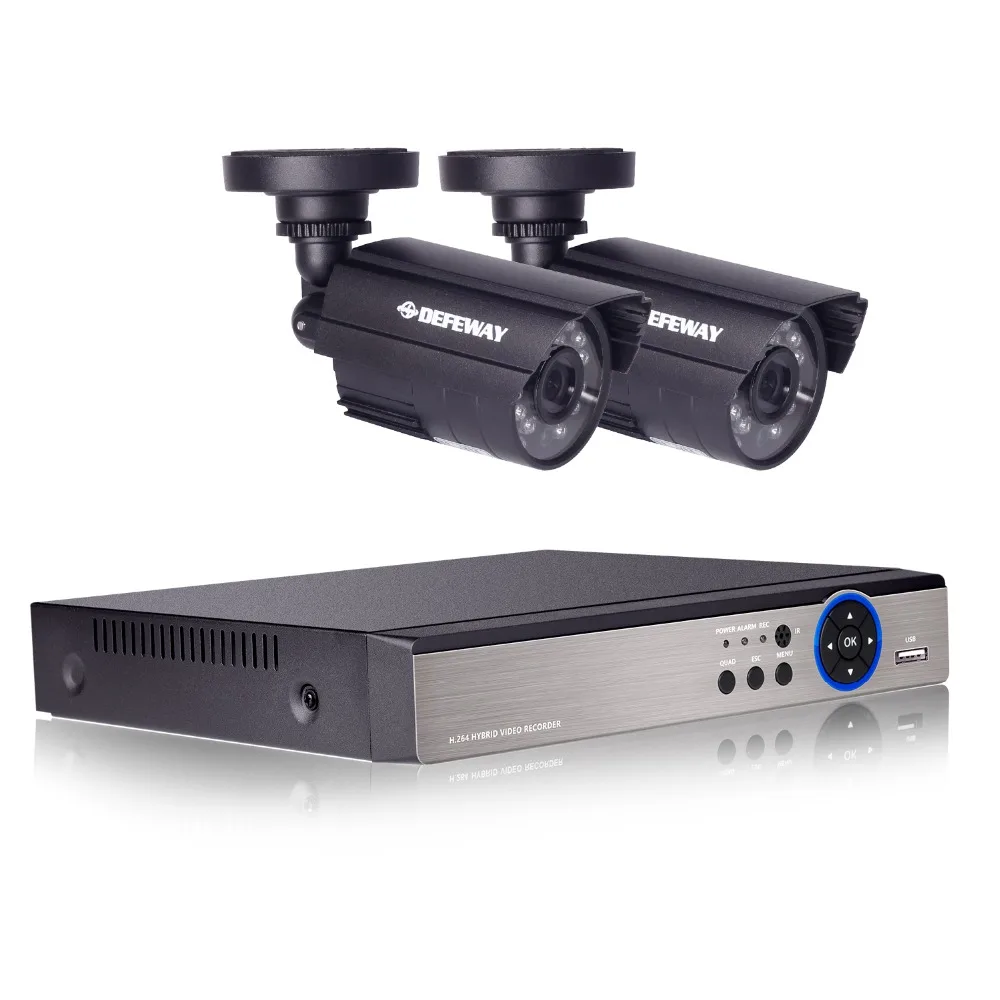 DEFEWAY HD 1080N 4 канальный CCTV система видеонаблюдения DVR комплект 2 шт. 1200TVL Домашняя безопасность 4 CH камера система HDD новое поступление