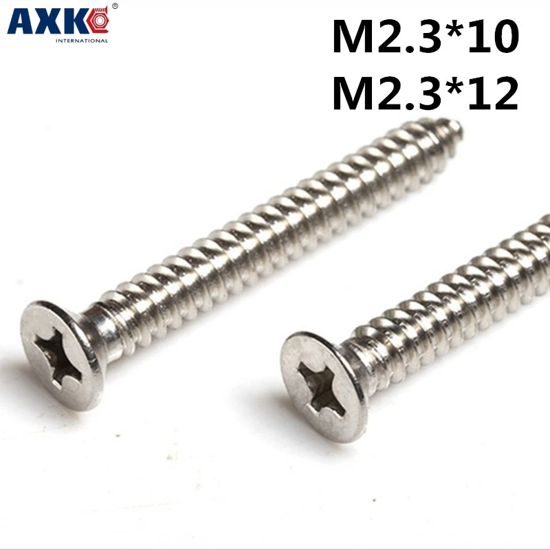 

AXK 1pcs 304 stainless steel self-tapping screws countersunk head cross slot self-tapping GB846 M2.3*10*12mm