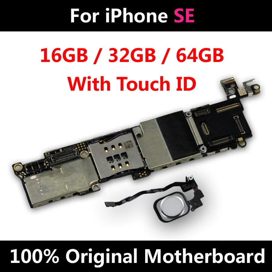 

New Arrival 100% Original Motherboard For iPhone SE Unlocked Mainboard With Touch ID IOS Logic Board Full Function Free Shipping