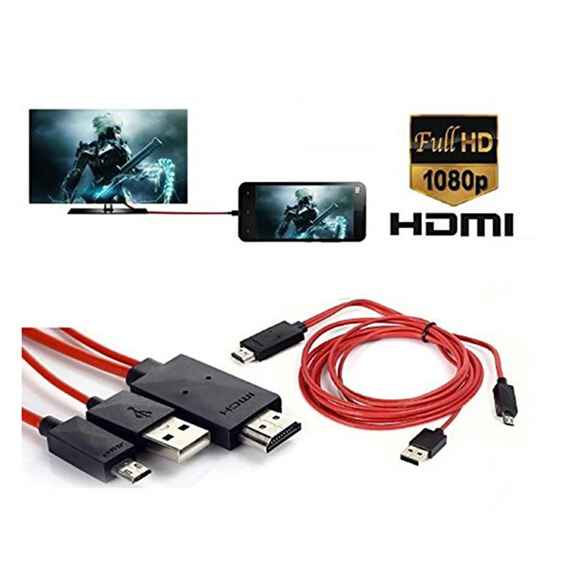 1х упаковочная коробка микро USB к HDMI 1080P HD ТВ кабель адаптер для телефонов samsung Android