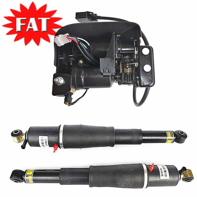 Pair Air Suspension Shocks+Air Compressor Pump For GMC Yukon Cadillac