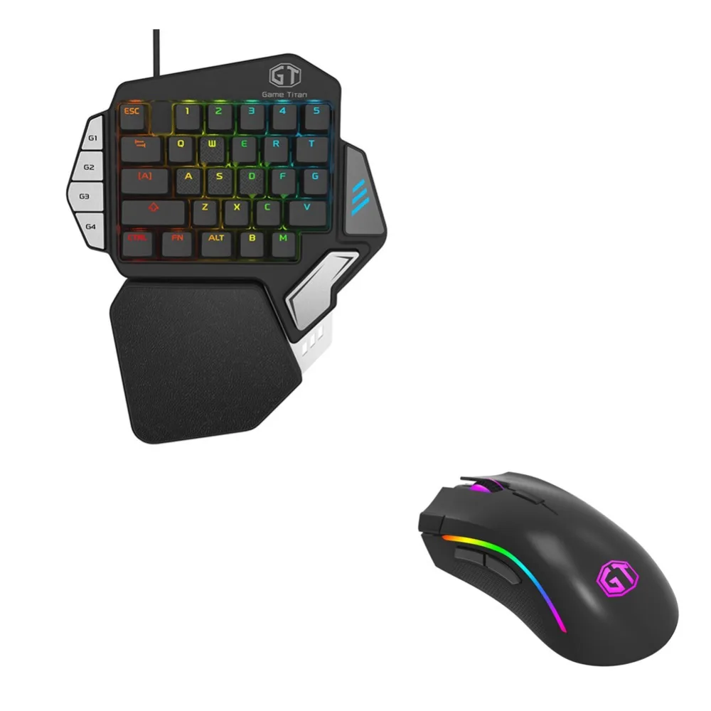 

Deulx T9X Mechanical Gaming Keyboard and Mouse M625 Mini Gaming Keypad Single Hand Box Switch RGB Backlight 4000 DPI USB Wired