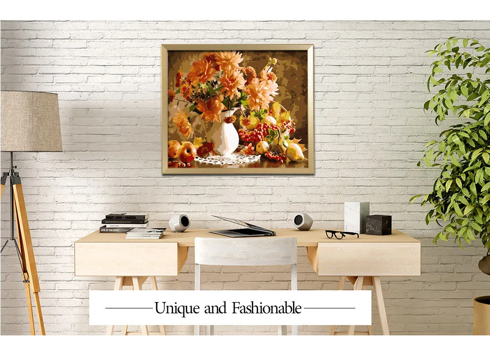 New Wall Art 40X50cm DIY Digital Oil Painting Pictures On Canvas Bloomed Flower and Fruit paintings For Home Beauty08