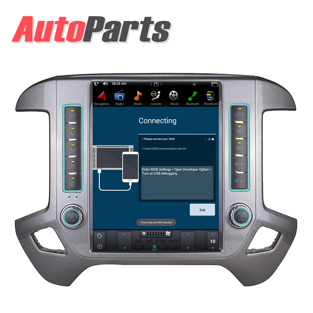Top Android 7.1 12.1" Tesla style Vertical car radio navigation player For Chevrolet Silverado and GMC Sierra 2014 2015 2016 - 2018 3