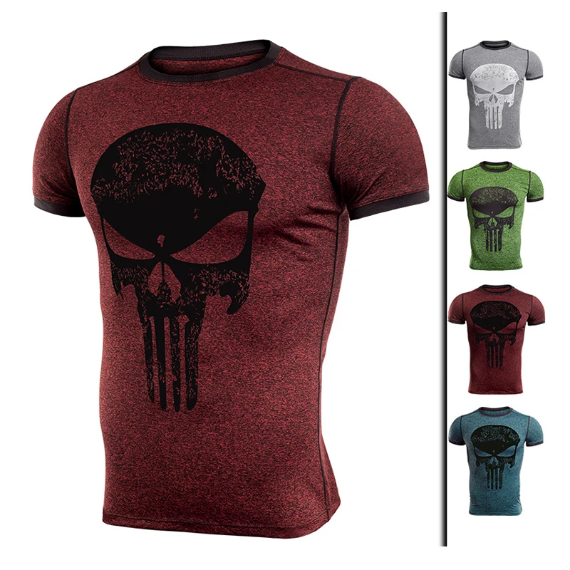 Punisher T Shirt Compression Shirt Men Breathable Quick Dry TShirt ...