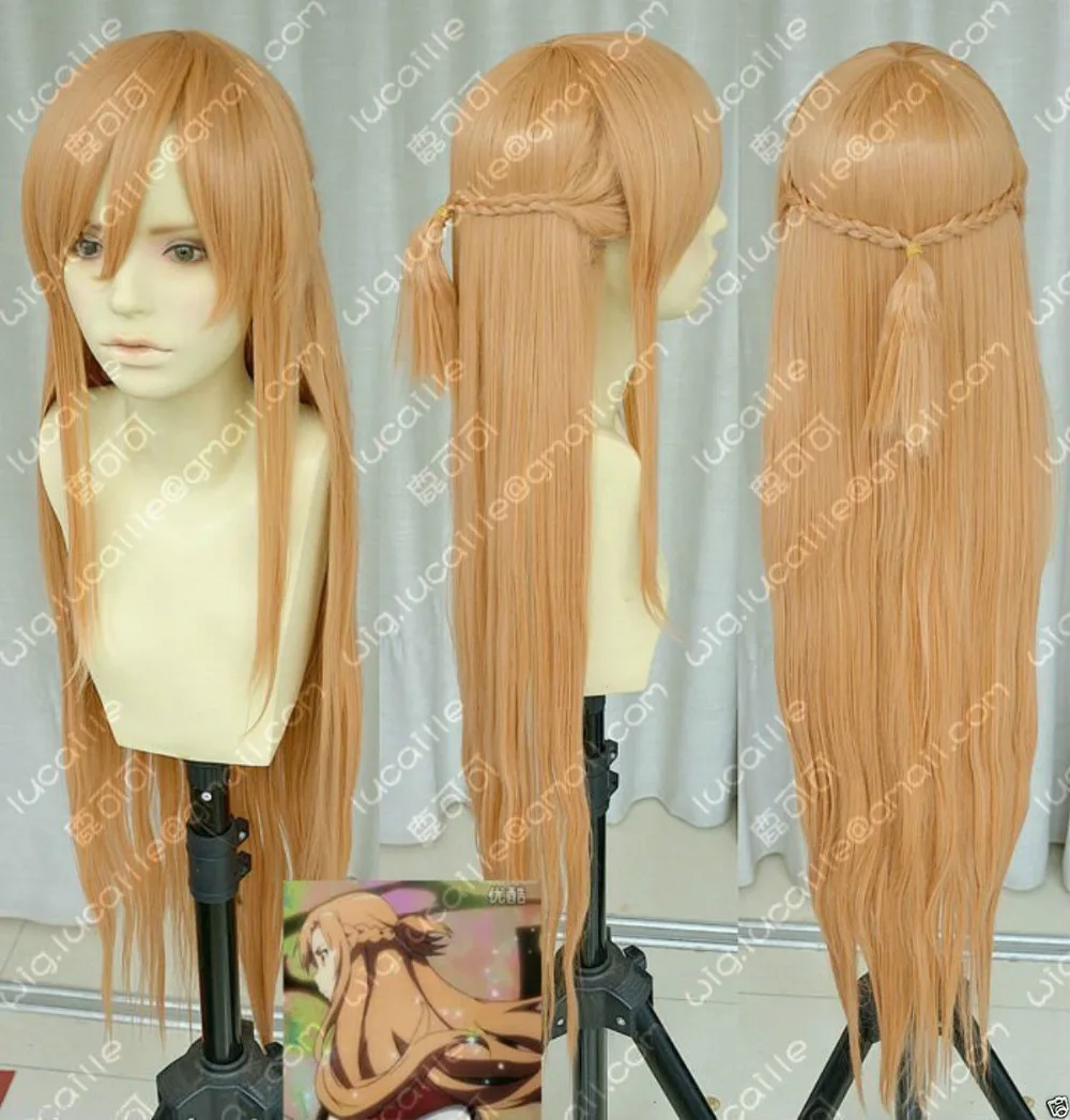 

new Style heat resistant Party cosplays hair>>> >New Sword Art Online Asuna Yuuki Braid Cosplay Wig