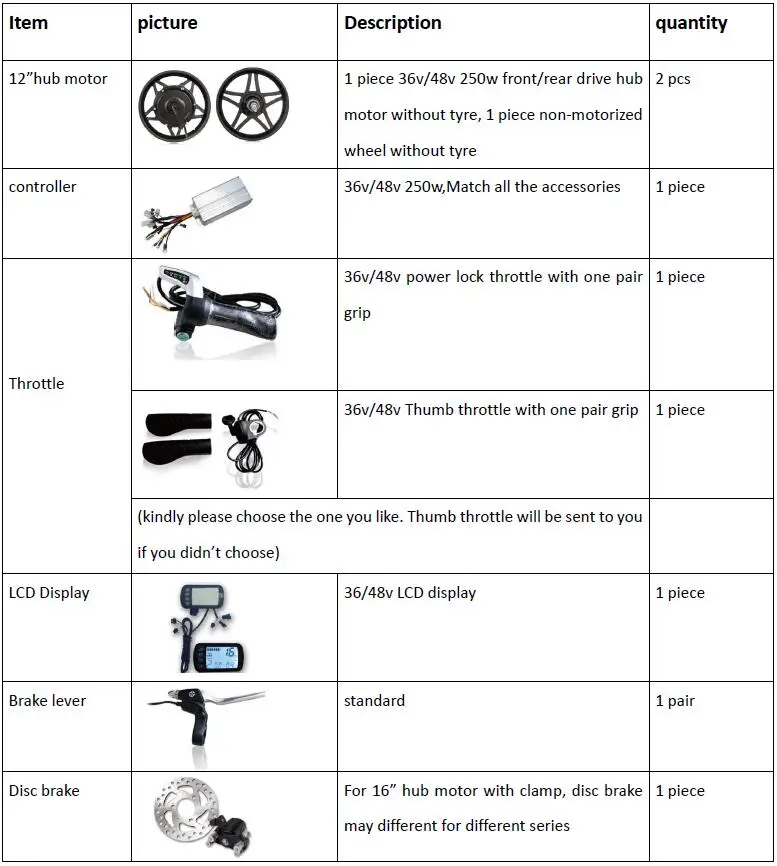 Best Front Drive Rear Drive 12" Hub Motor Wheel Kit For  Electric Folding Bike DIY Electric Folding Scooter DIY 2