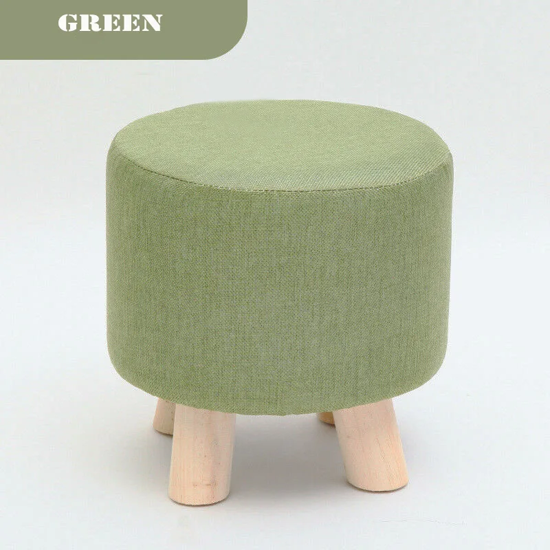 Мягкий круглый деревянный табурет для ног османский Пуф стул с тканевым покрытием красочный - Цвет: A