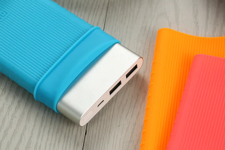 Противоскользящий силиконовый защитный чехол для Xiaomi power bank 2 10000 mAh Dual USB PLM09ZM резиновый чехол, Дополнительный внешний аккумулятор