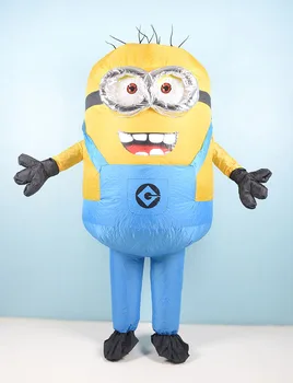 

JYZCOS Adult Inflatable Minion Costume Halloween Carnival Party Cosplay Costume Double Eyes Minions Mascot Fancy Dress Outfits