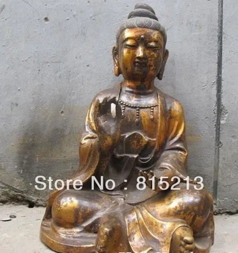 

bi00271 16"Tibet Tibetan Buddhist Fane Bronze Carved Quan yin kwan Yin Buddha Statue