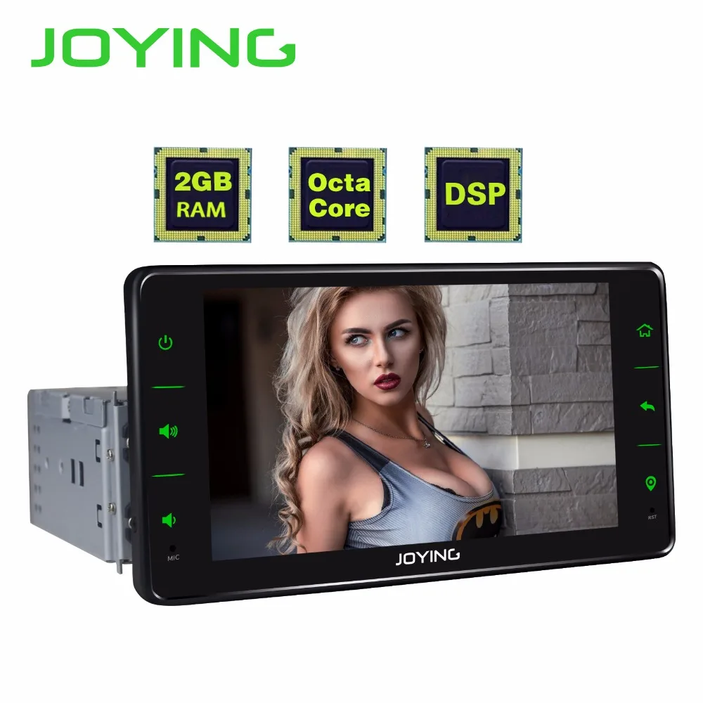 Discount JOYING Offcial radio cassette record 6.2 inch Android 8.1 with free OBD with DSP autoradio HD Screen 2GB Ram GPS Navigation SWC 3