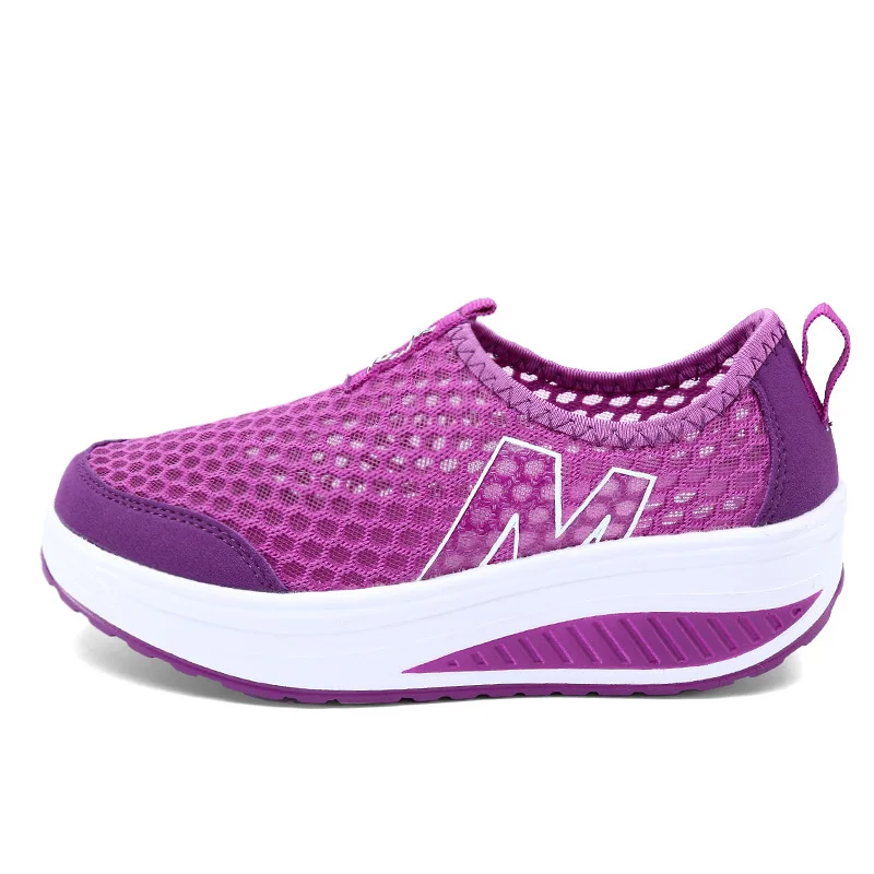 Популярные летние спортивные кроссовки для девочек; женская прогулочная обувь из сетчатого материала; Женская Удобная Обувь для походов; zapatillas de mujer para caminar - Цвет: Фиолетовый