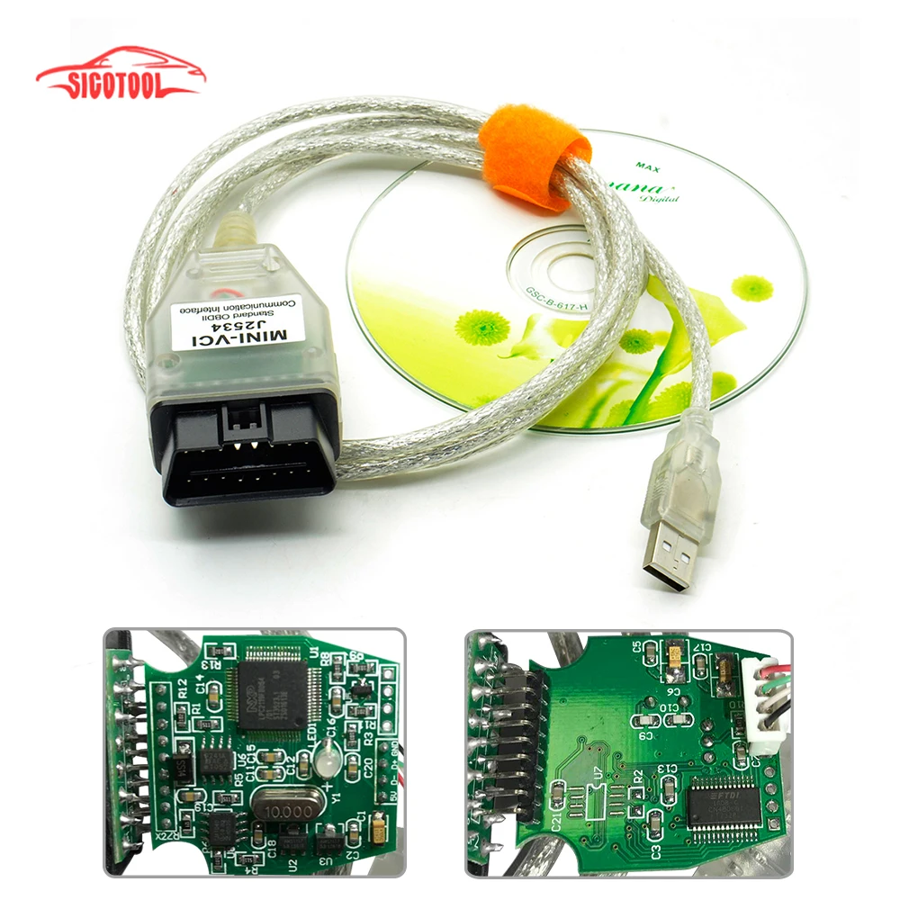 2019 Новое поступление один кабель Mini VCI J2534 для TOYOTA TIS Techstream V13.00.022 диагностический
