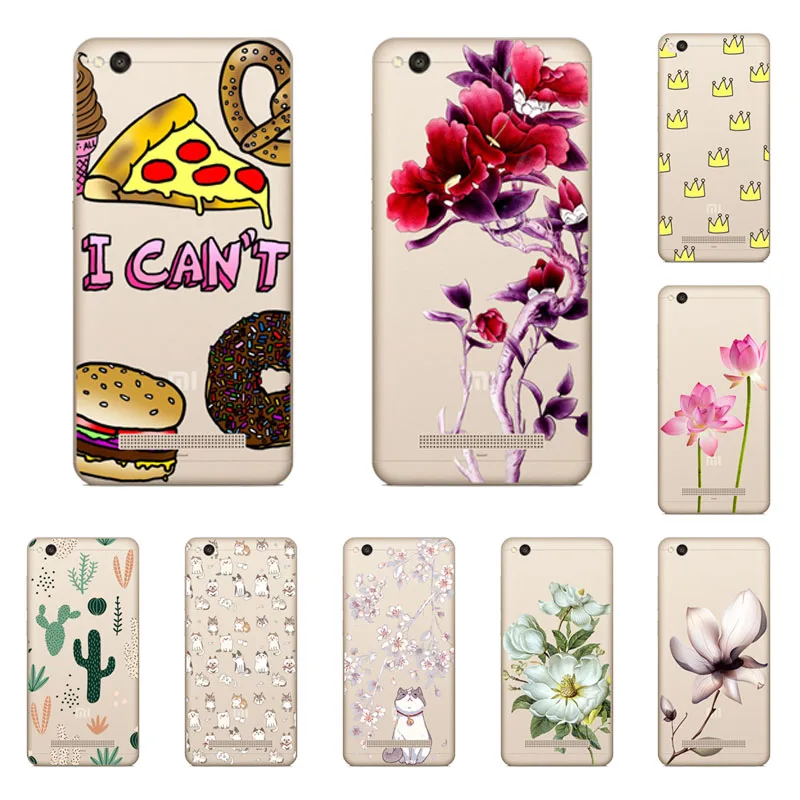 xiaomi redmi 4a Case Silicon cutout Painting flower Soft TPU Back Cover for Protect Phone cases shell |