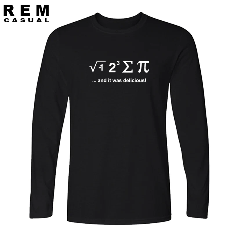 

2016 new funny t shirt mathematical formula I EAT A PIE PUZZLE geek nerd jersey s homme men Long sleeve