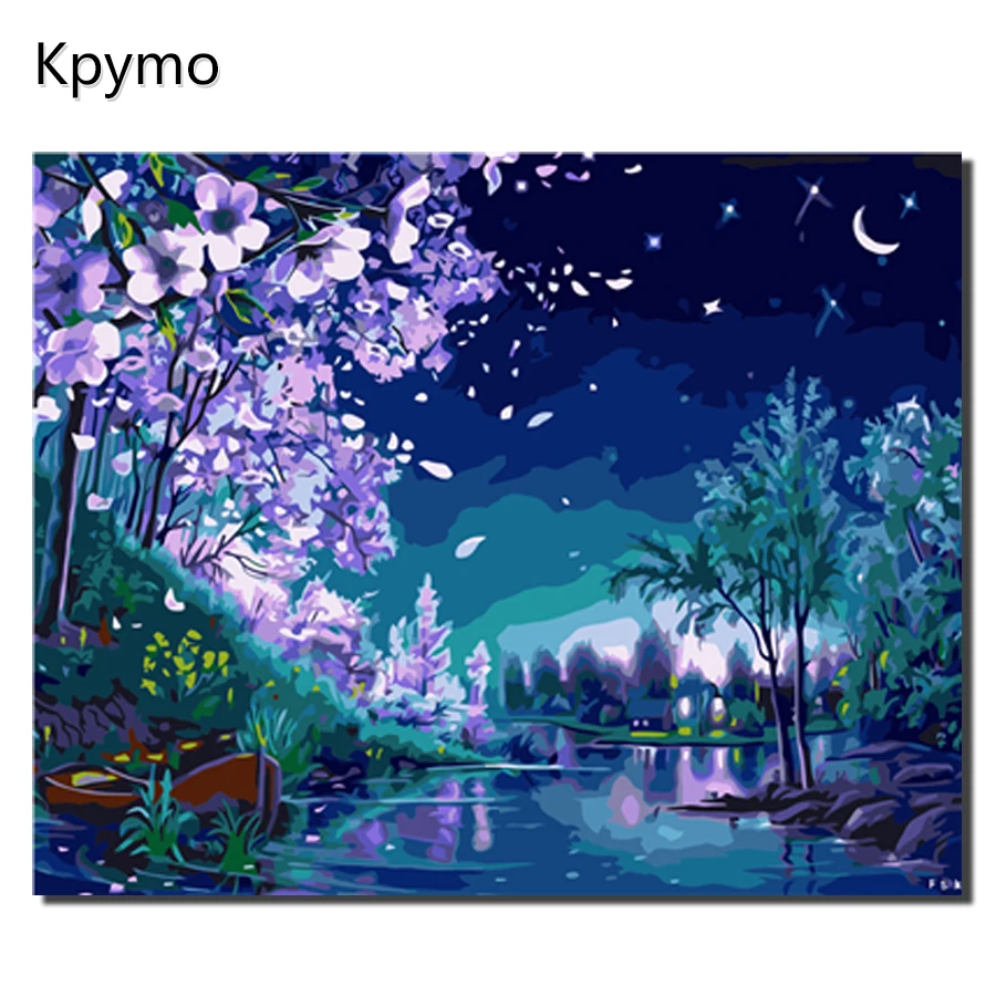 

Kpymo Framed Pictures DIY Painting By Numbers Wall Art Acrylic Paintings Handpainted Home Decor For Living Room VA-0323