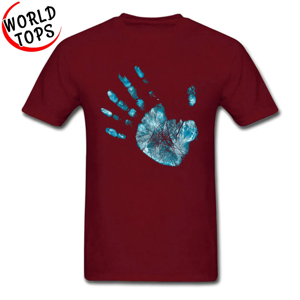 Fringe Hand 22057 Tshirts for Men Gift VALENTINE DAY Tops Shirt Short Sleeve Classic Comics Tops Shirt O-Neck 100% Cotton Fringe Hand 22057 maroon