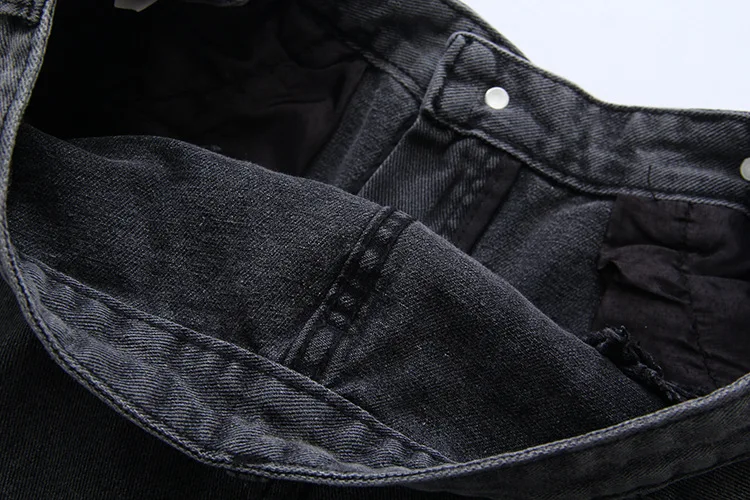 Зимние Модные повседневные женские свободные джинсовые черные джинсы для девочек, винтажные потертые джинсы, ковбойские уличные брюки для женщин в стиле ретро