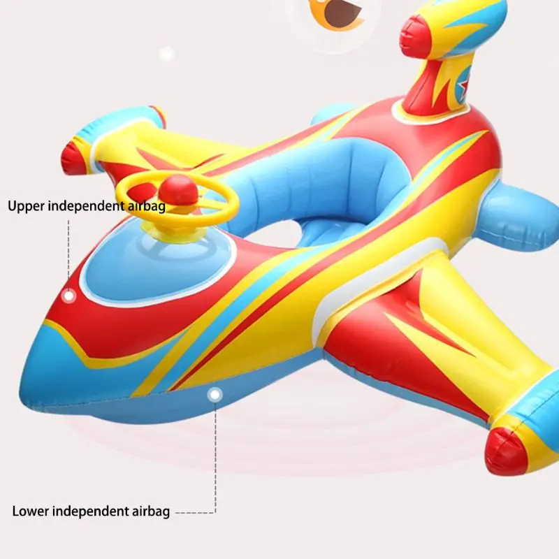 Высокое качество надувной самолет плавательный круг сиденье малыша плавать кольцо бассейн для младенцев лодка