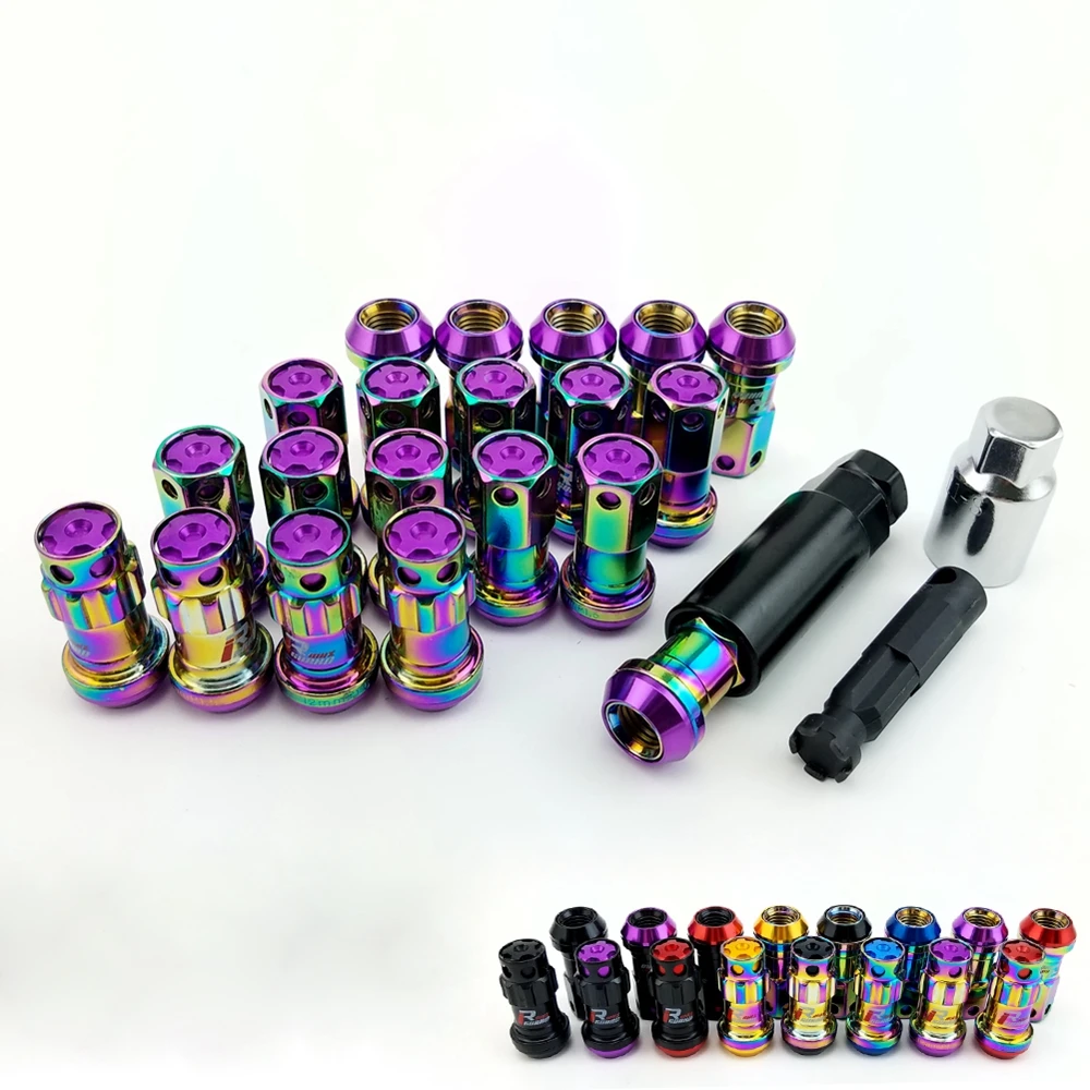 

44mm Length M12x1.5 20pcs Racing Wheel Nuts Steel Lock Lug Nuts With Security Key