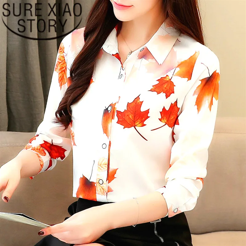 Корейская модная одежда, шифоновая блузка, женские топы, блузки, рубашки с длинным рукавом, белая блузка, женские Топы harajuku 2780 50
