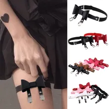 С бантом на ноги цепь панк ноги подвязки для женщин сексуальное женское белье Леди Девушка рок клуб искусственная кожа жгут ювелирные изделия