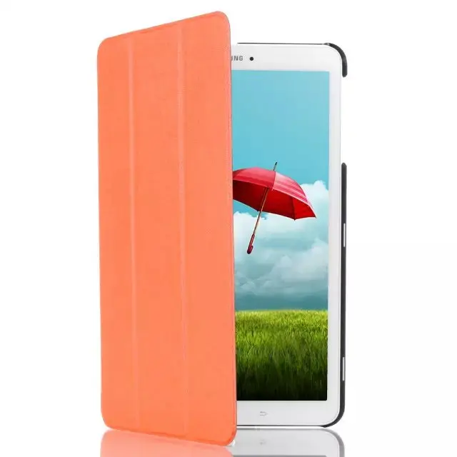 Тонкий трехслойный Магнитный чехол-книжка с подставкой, чехол из искусственной кожи, защитный чехол для samsung Galaxy Tab A 9,7 SM T555C T550 P555C - Цвет: orange