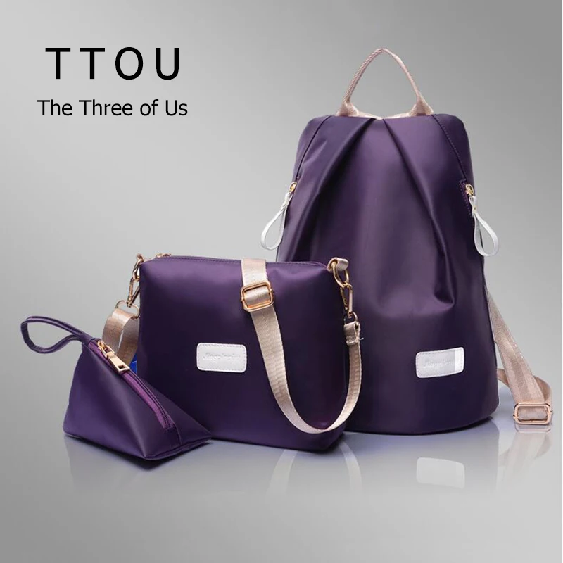 Prix pour 3 Pcs De Mode Composite Sac de Haute Qualité Imperméable À L'eau Sac À Dos En Nylon Confort Ultra-Léger Double Épaule Sac À Dos Solide Sacs TTOU Prix pour 3 Pcs De Mode Composite Sac de Haute Qualité Imperméable À L'eau Sac À Dos En Nylon Confort Ultra-Léger Double Épaule Sac À Dos Solide Sacs TTOU