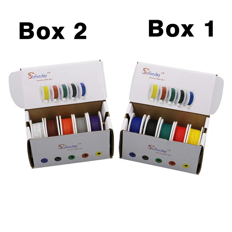 Baratos 28 26 24 22 20 18 awg (5 colores mezclar alambre Kit) cable eléctrico Cable de línea aérea de PCB de alambre