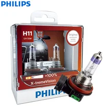 Philips X-treme Vision H11 12V 55W PGJ19-2 12362XVS2+ More Vision светильник, автомобильный галогенный головной светильник, автомобильная лампа(двойная упаковка