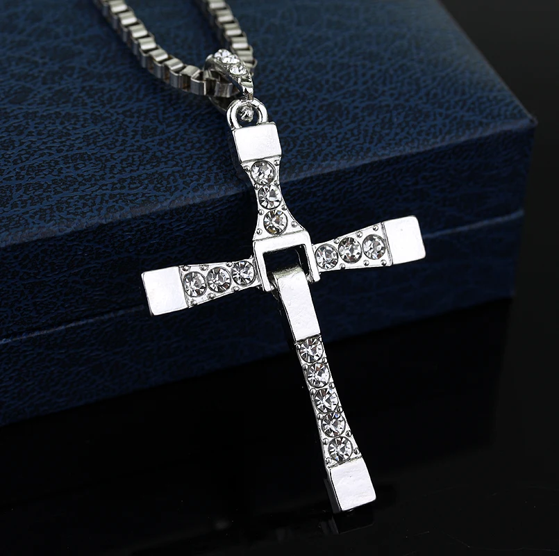 

MQCHUN Fast and Furious Silver Gold Cross Necklaces Pendants Dominic Toretto Cross Men's Necklace Cosplay Gift-30