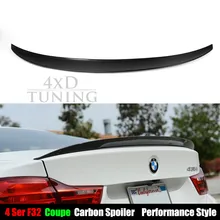 Para BMW F32 Spoiler 2014 2015 2016 2017 4 Series f32 Coupe 2-Porta De Fibra De Carbono Spoiler Traseiro Tronco Asa Desempenho estilo
