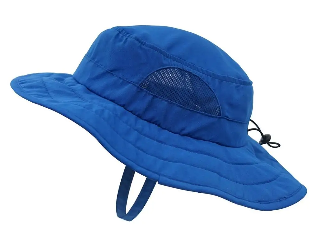 Navy Blue Соединительные Детские UPF 50+ Панамы от солнца с УФ защитой, летние шляпы для игр - Цвет: Navy Blue