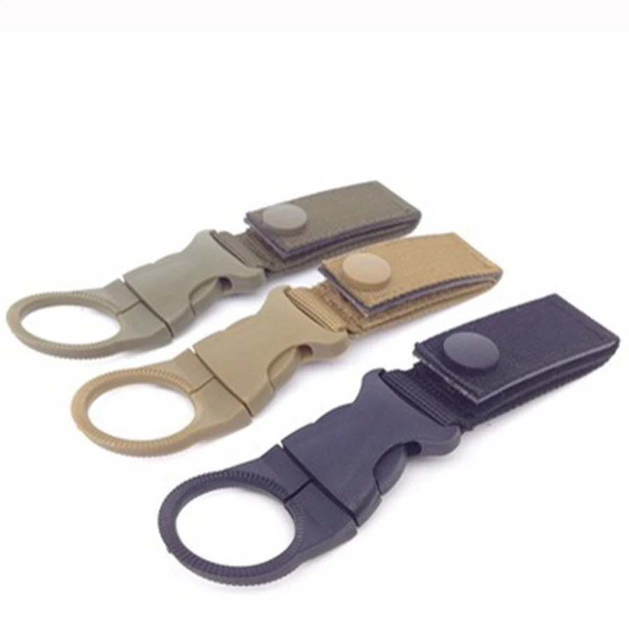 

EDC Outdoor tactical nylon webbing bottle hang buckle Multifunction portable water bottle quickdraw carabiner clip hiking FW016