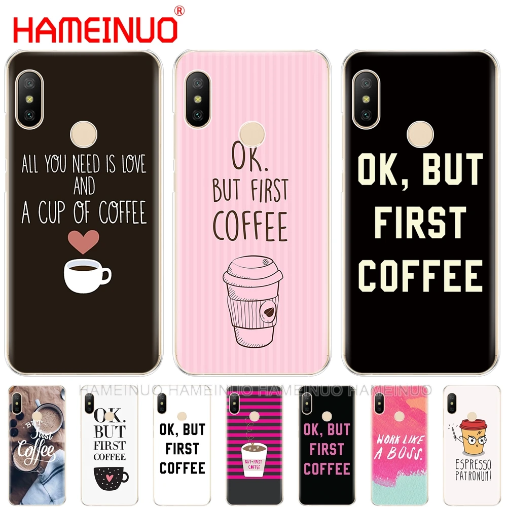 Чехол Ok But First Coffee для Xiaomi Mi 8 se A2 lite redmi 6 6a pro note PRO pocophone F1 s2 | Мобильные телефоны и